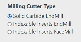 Speed and Feeds Calculator -Milling Cutter Main Types